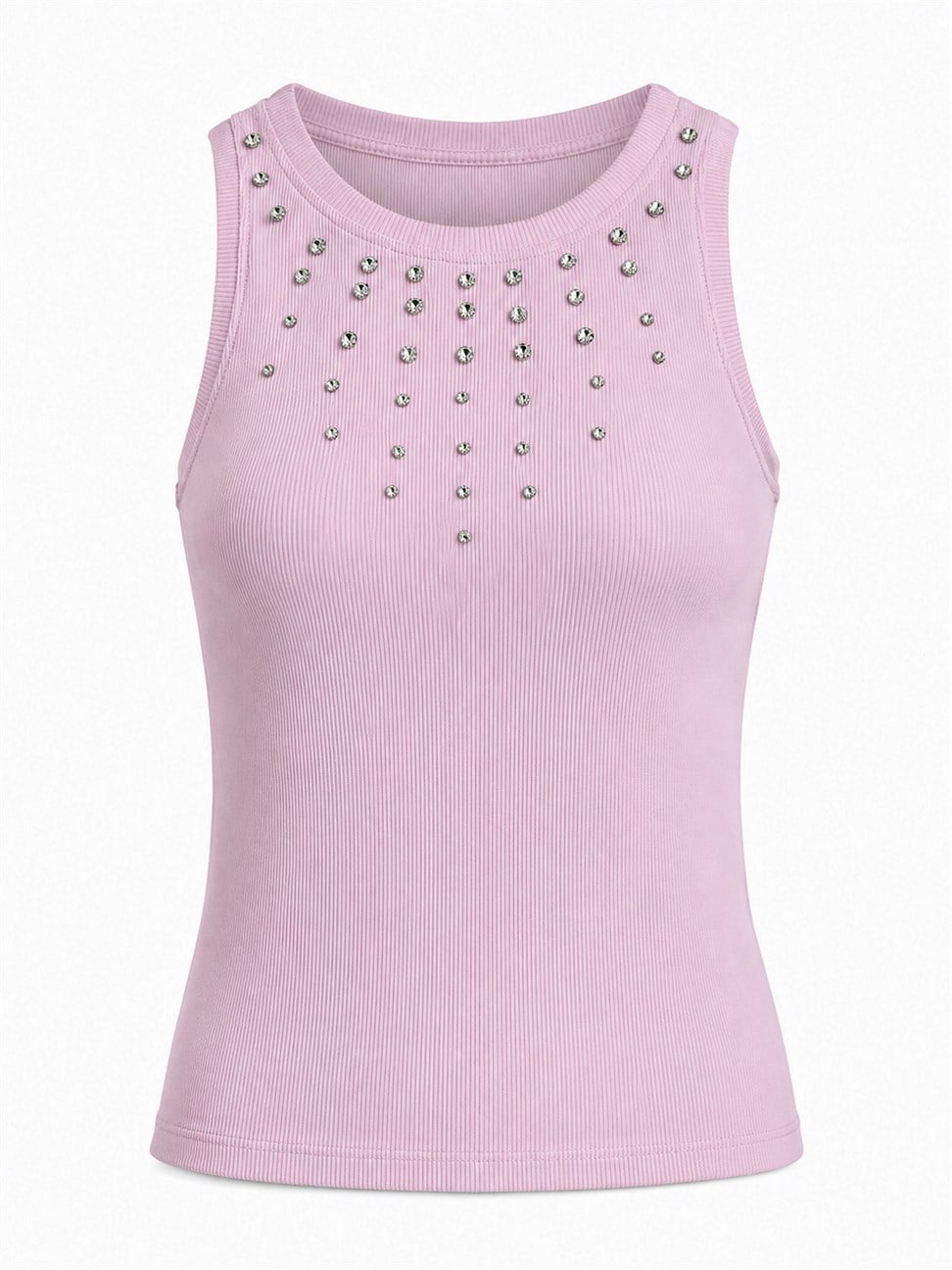 Damla Taş Detaylı Fitilli Basic Bluz Toz Pembe
