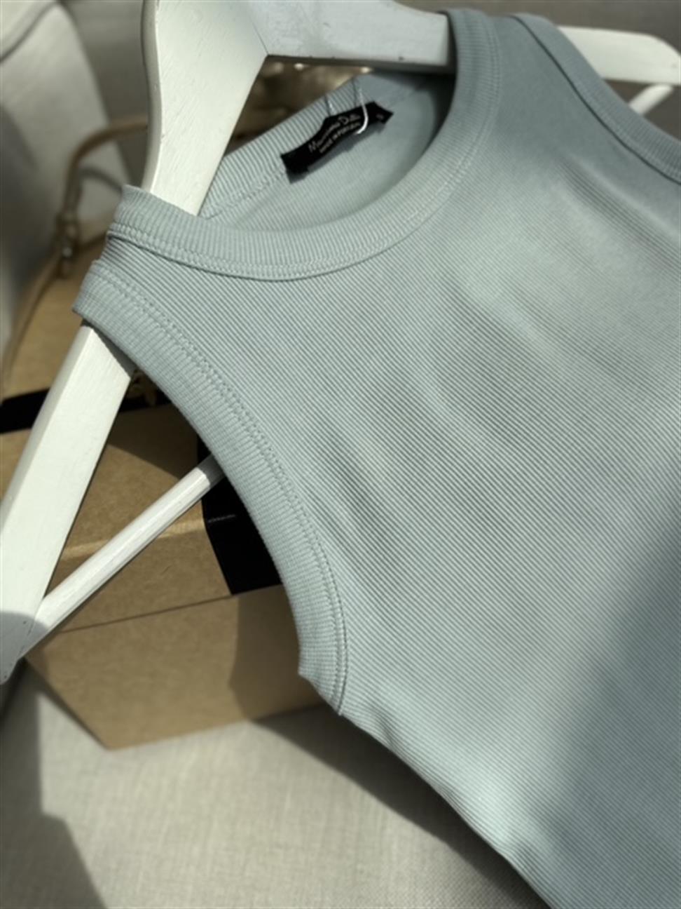 Fitilli Halter Yaka Atlet Su Yeşili