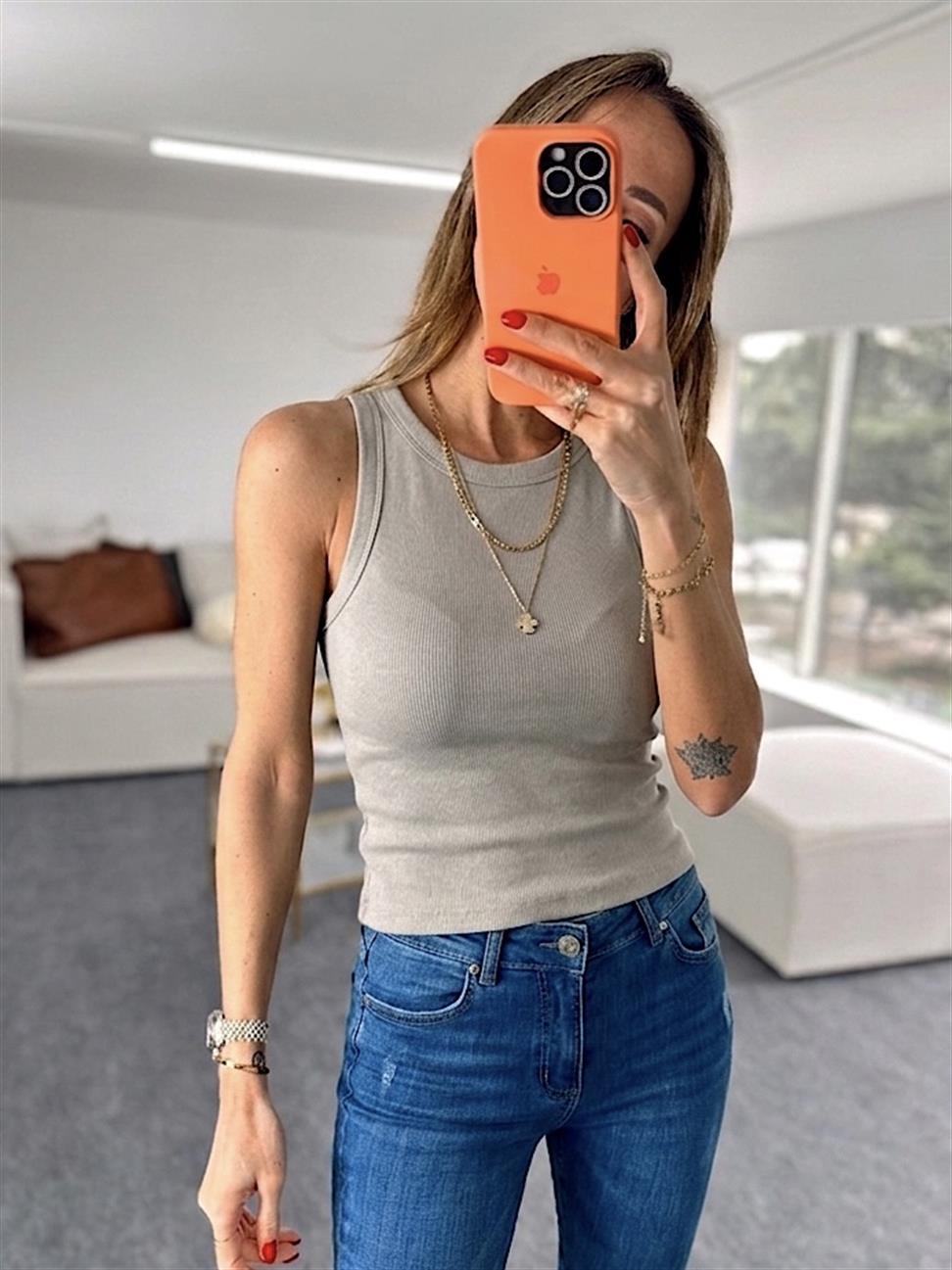 Fitilli Halter Yaka Atlet Taş