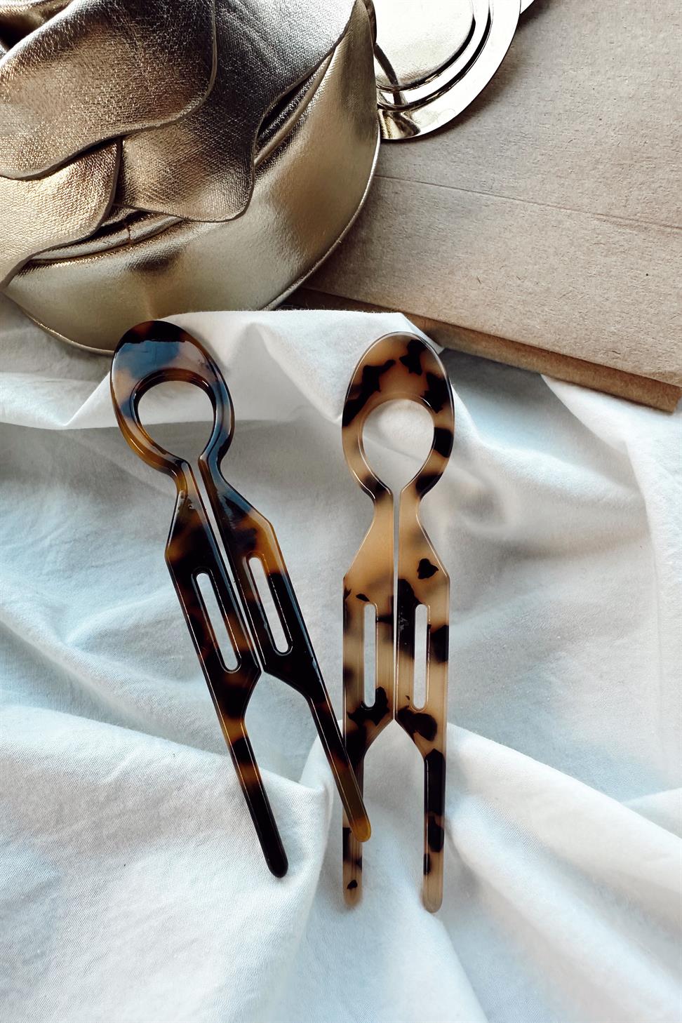 Handmade Kemik Topuz Tokası Camel