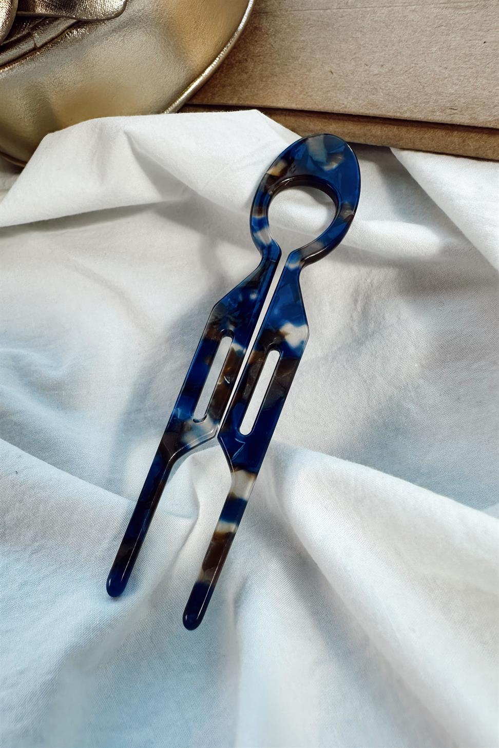 Handmade Kemik Topuz Tokası Lacivert