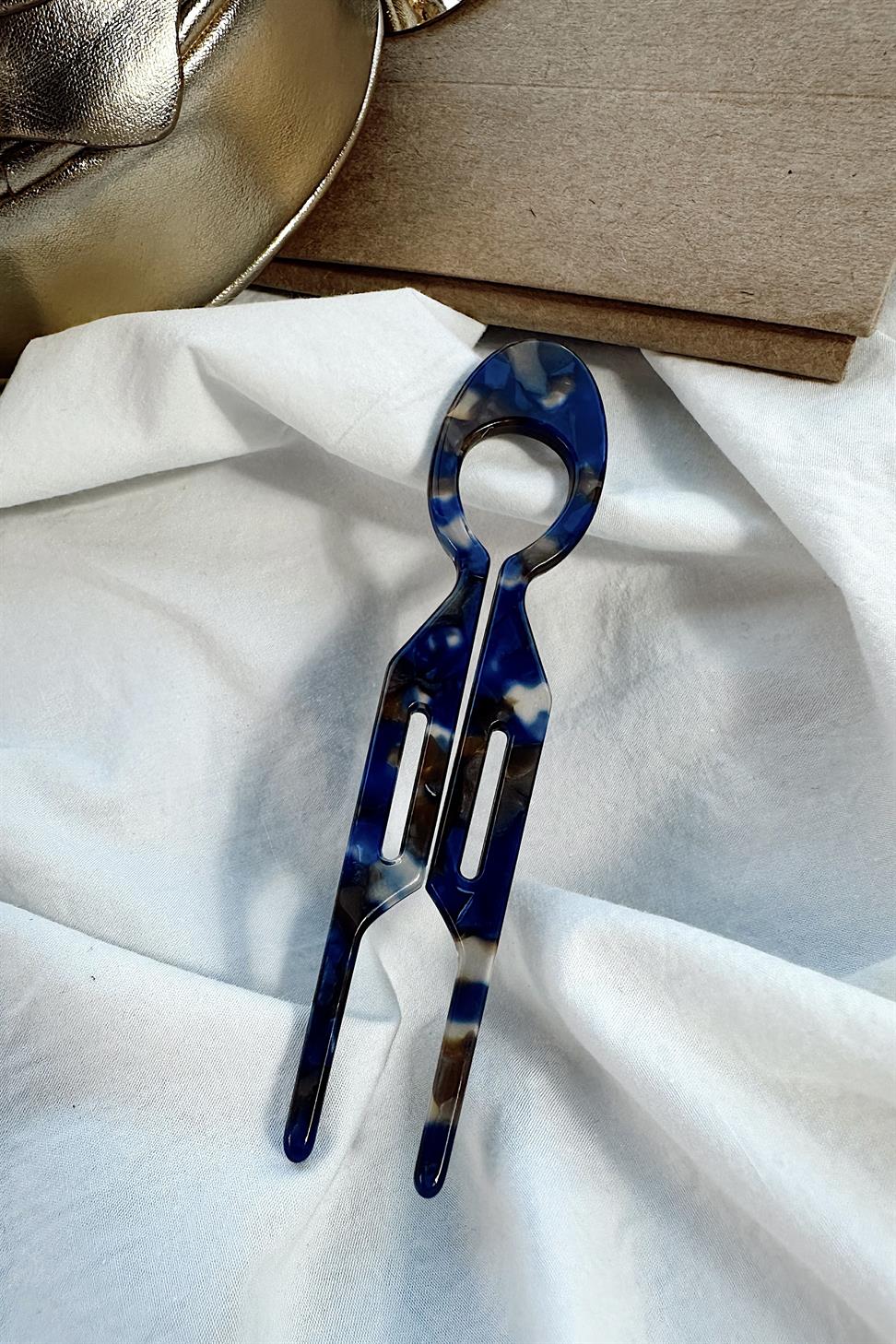 Handmade Kemik Topuz Tokası Lacivert