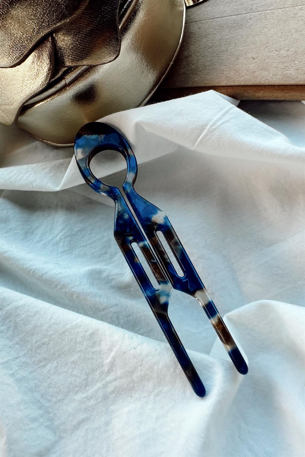 Handmade Kemik Topuz Tokası Lacivert