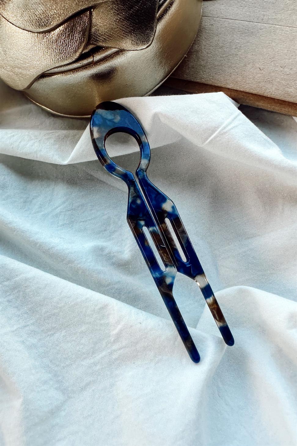 Handmade Kemik Topuz Tokası Lacivert