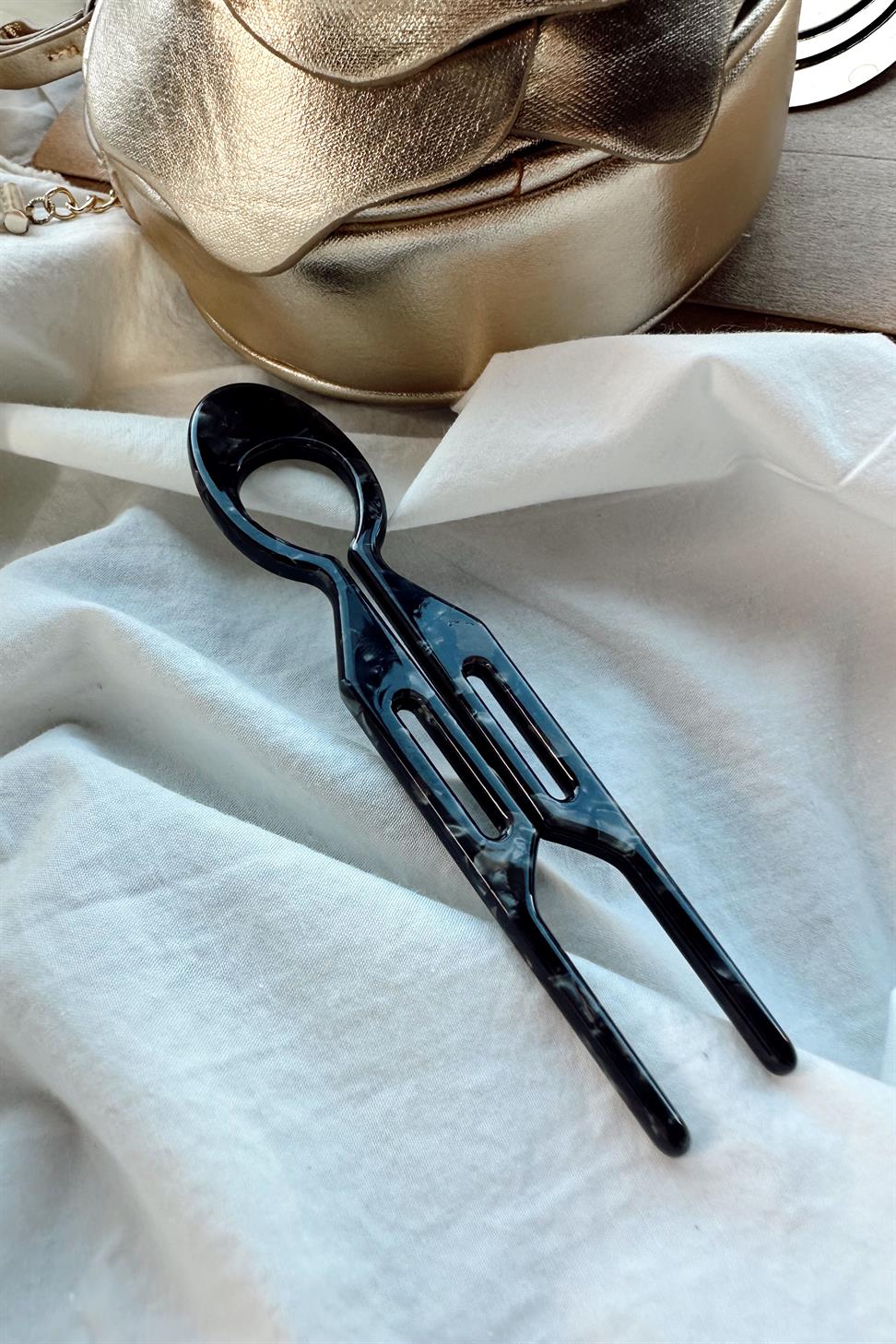 Handmade Kemik Topuz Tokası Siyah