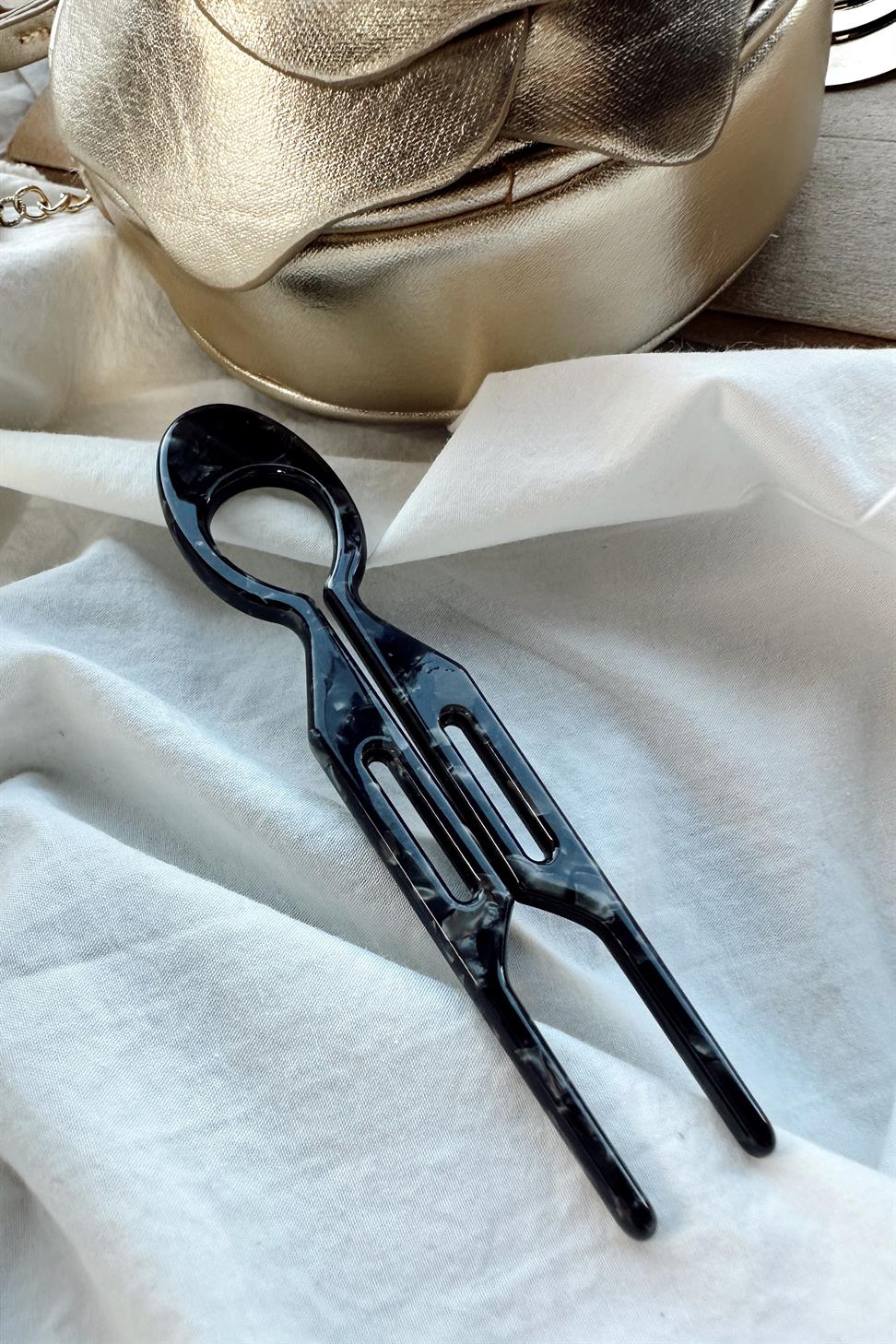 Handmade Kemik Topuz Tokası Siyah