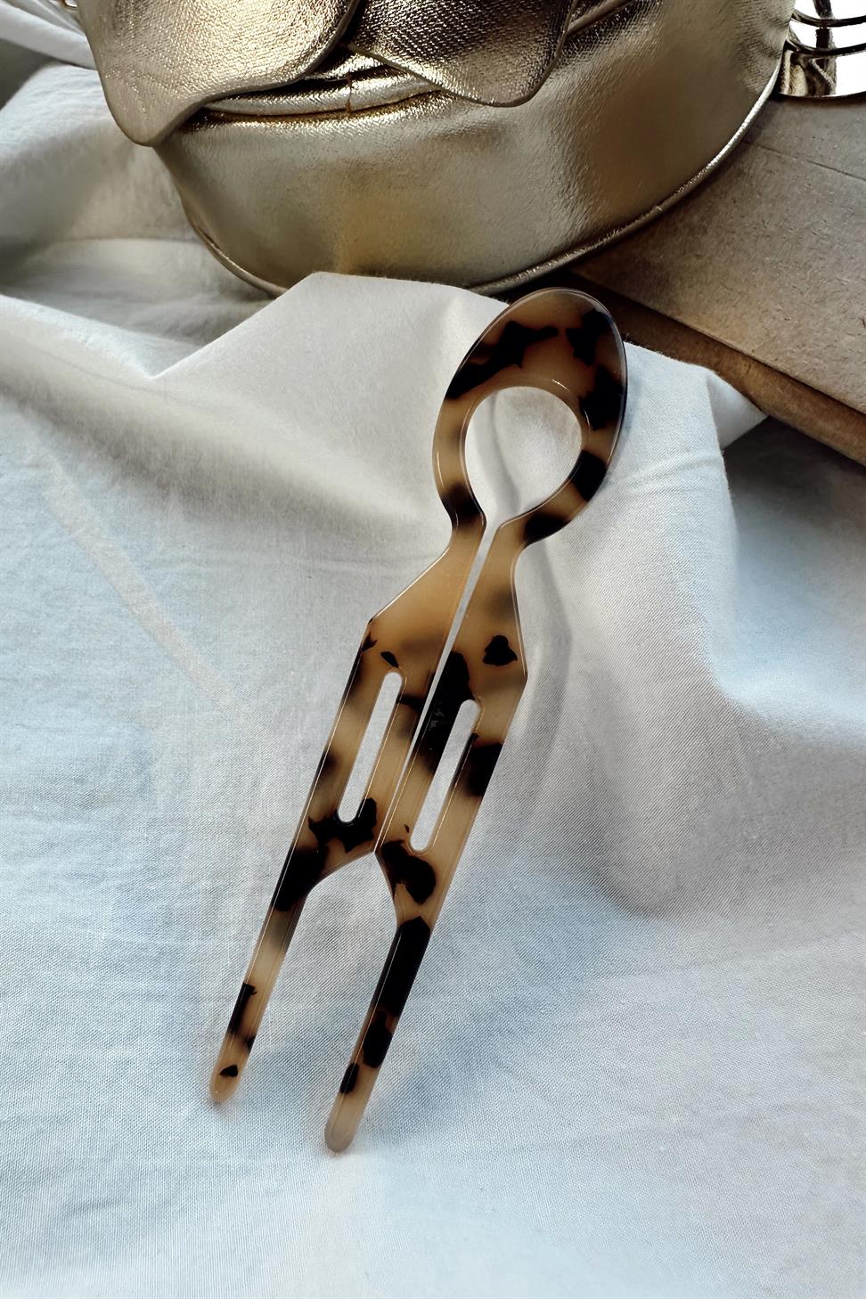 Handmade Kemik Topuz Tokası Somon