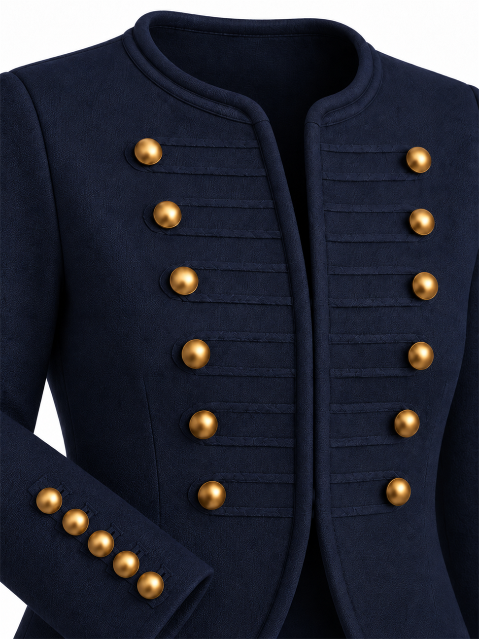 Harvey Düğmeli Napolyon Kapama Military Hırka Lacivert