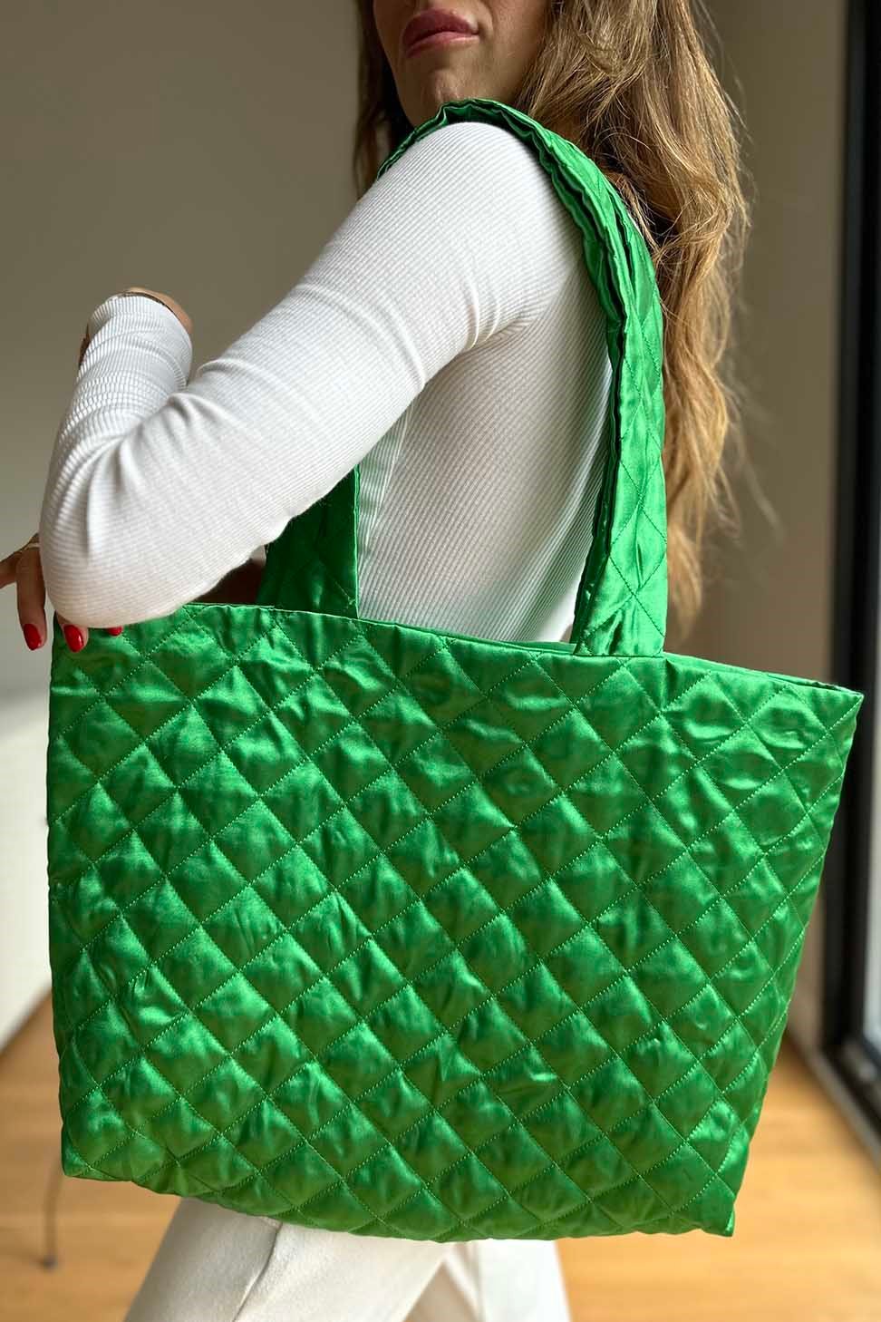 Kapitone Kadın Çanta Zümrüt Yeşili Yeşil