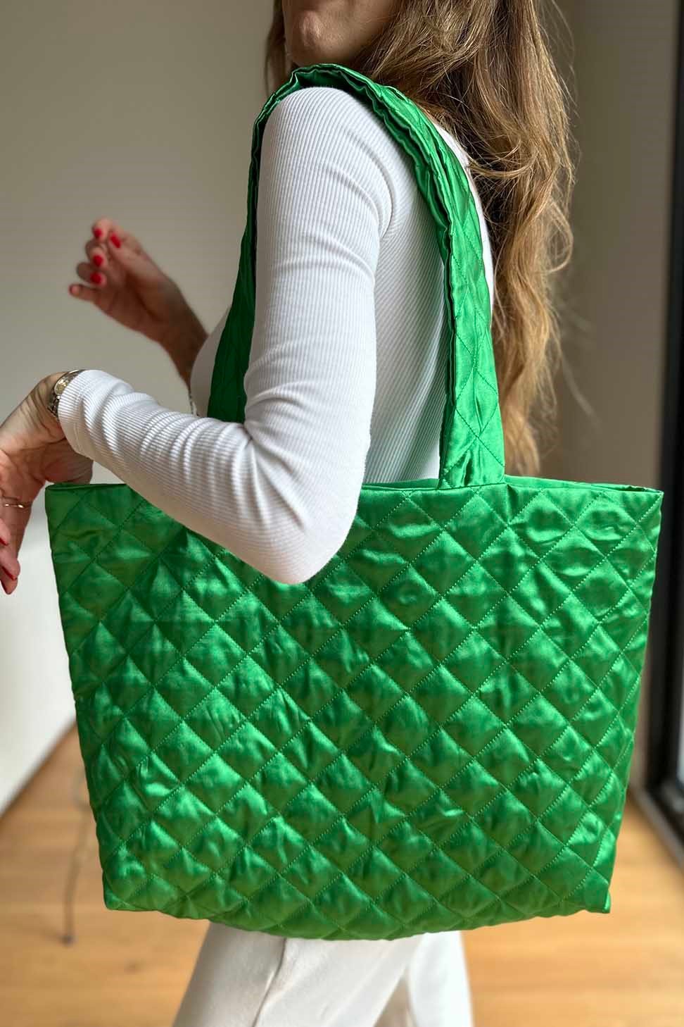 Kapitone Kadın Çanta Zümrüt Yeşili Yeşil