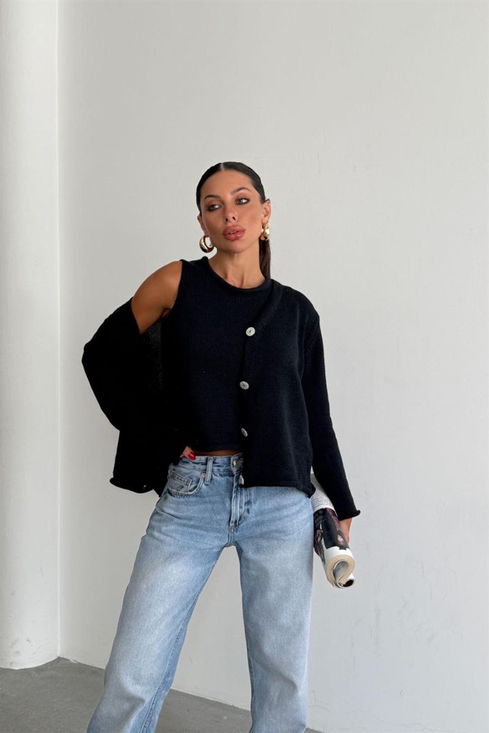 Lüks Kalite Basic Triko İkili Hırka Takım Lacivert