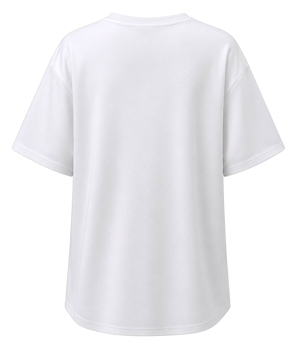 Marka Model Kolye Detaylı Fermuarlı Tshirt Beyaz