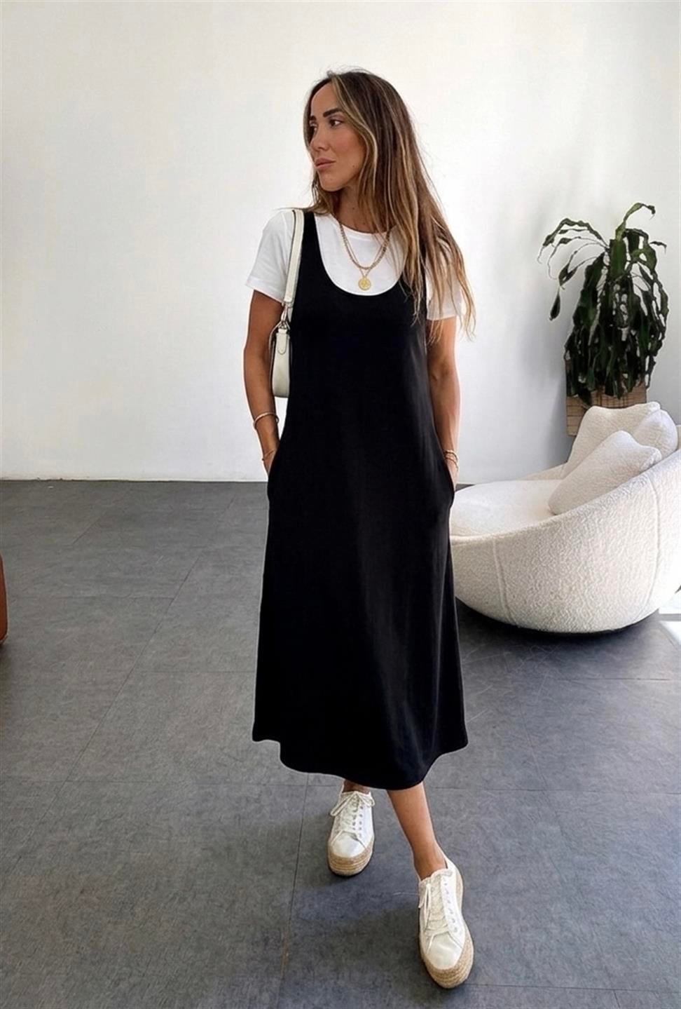 Marka Model Tshirt Detaylı Elbise