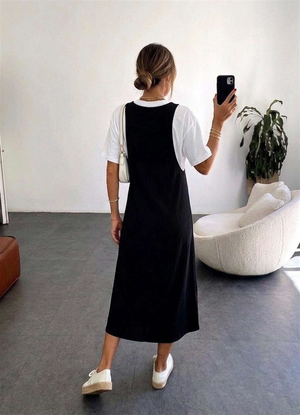 Marka Model Tshirt Detaylı Elbise