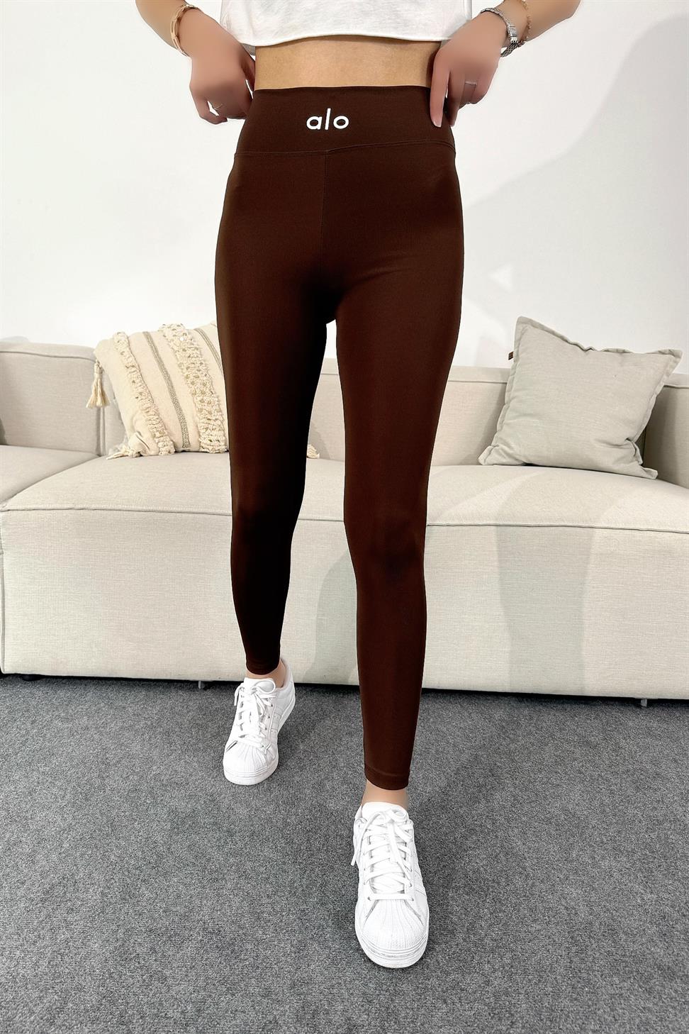 Marka Muadil Beli Yazı Detaylı Tayt Acı Kahve