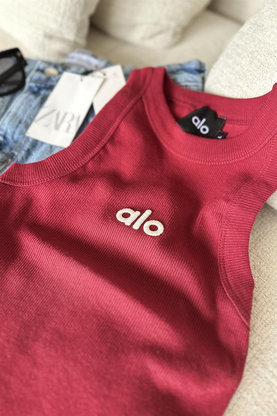 Marka Muadil Halter Yaka Fitilli Bluz Bordo