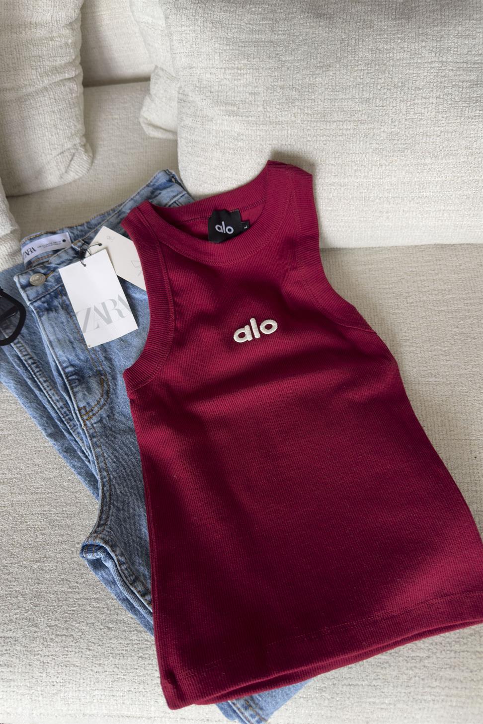 Marka Muadil Halter Yaka Fitilli Bluz Bordo