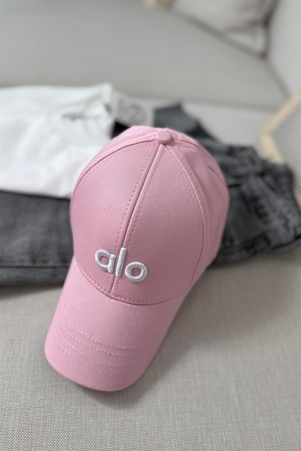 Marka Muadil Logo Baskılı Unisex Spor Şapka Toz Pembe