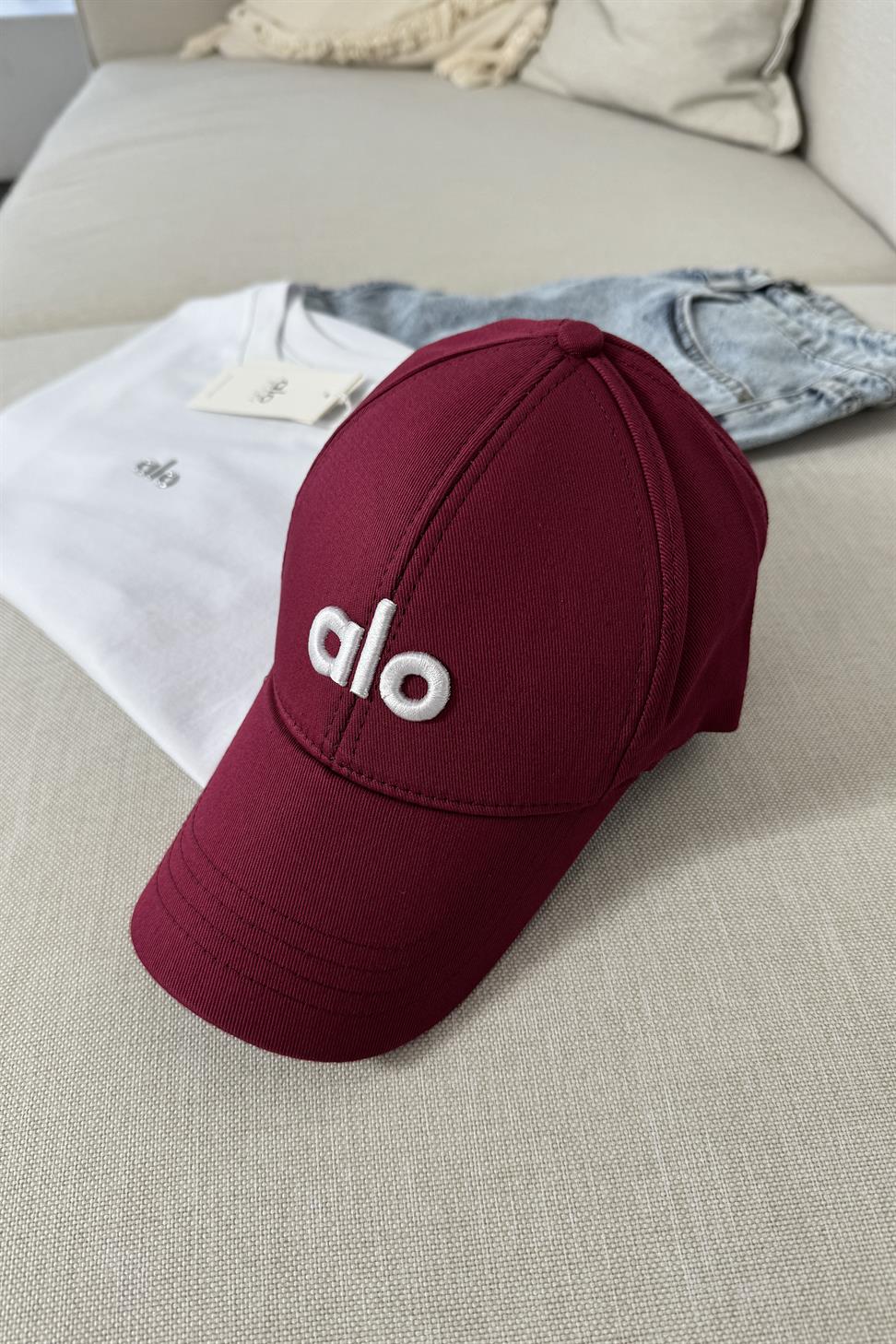 Marka Muadil Logo Baskılı Unisex Spor Şapka Bordo