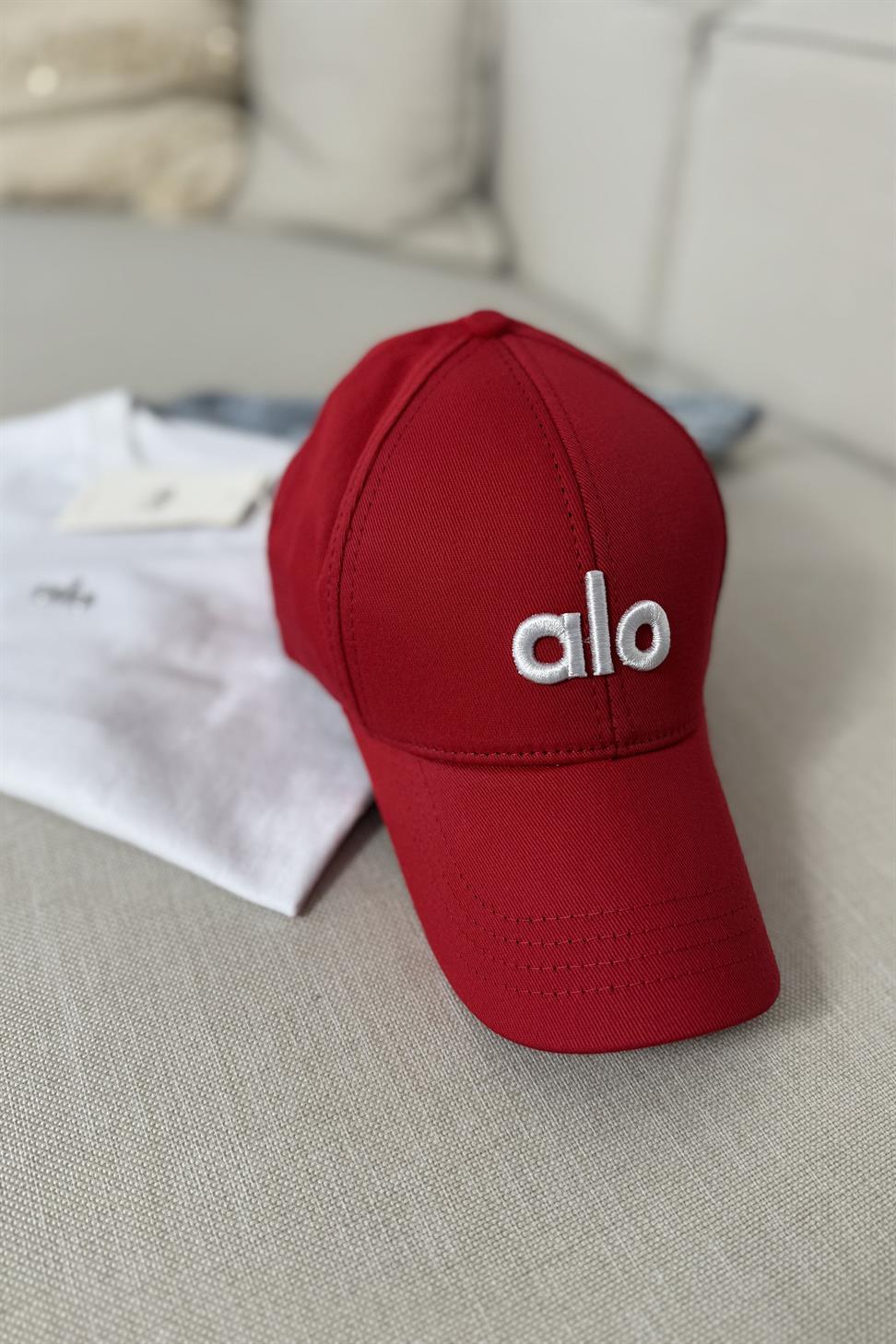 Marka Muadil Logo Baskılı Unisex Spor Şapka Kırmızı