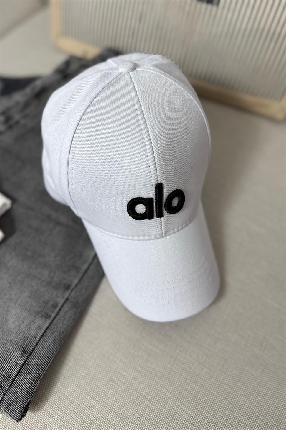 Marka Muadil Logo Baskılı Unisex Spor Şapka Beyaz