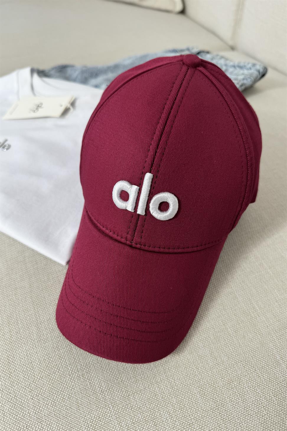 Marka Muadil Logo Baskılı Unisex Spor Şapka Bordo