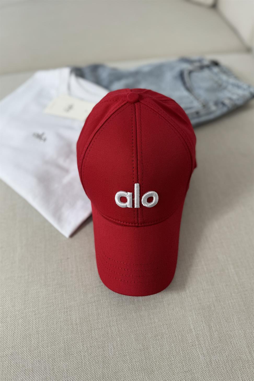 Marka Muadil Logo Baskılı Unisex Spor Şapka Kırmızı