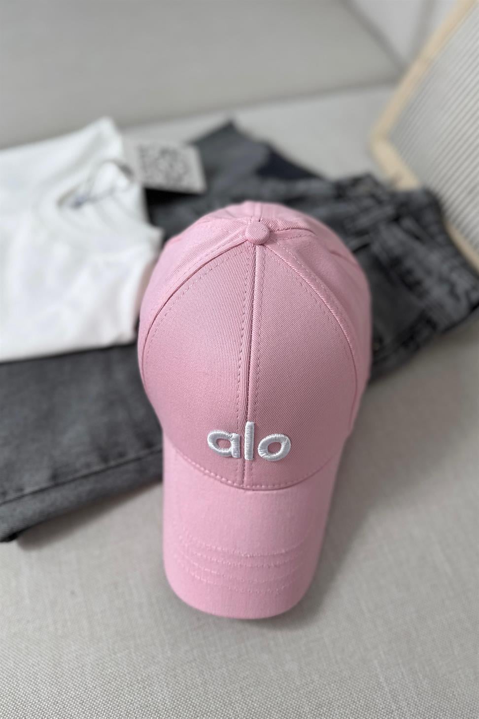 Marka Muadil Logo Baskılı Unisex Spor Şapka Toz Pembe