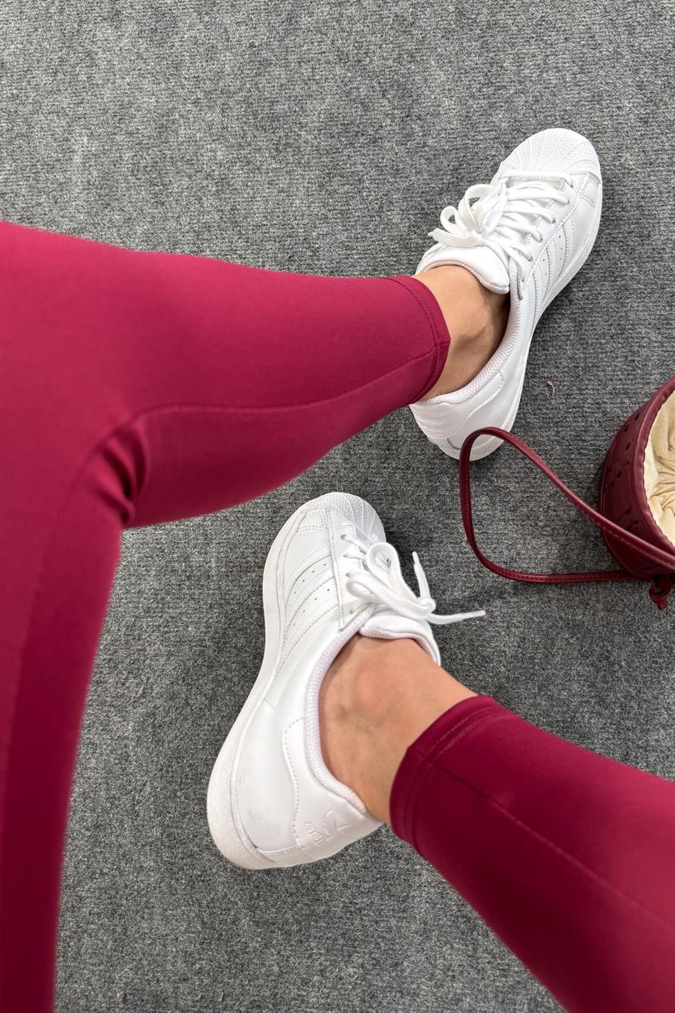 Marka Muadil Ultra Yüksek Bel Tayt Bordo