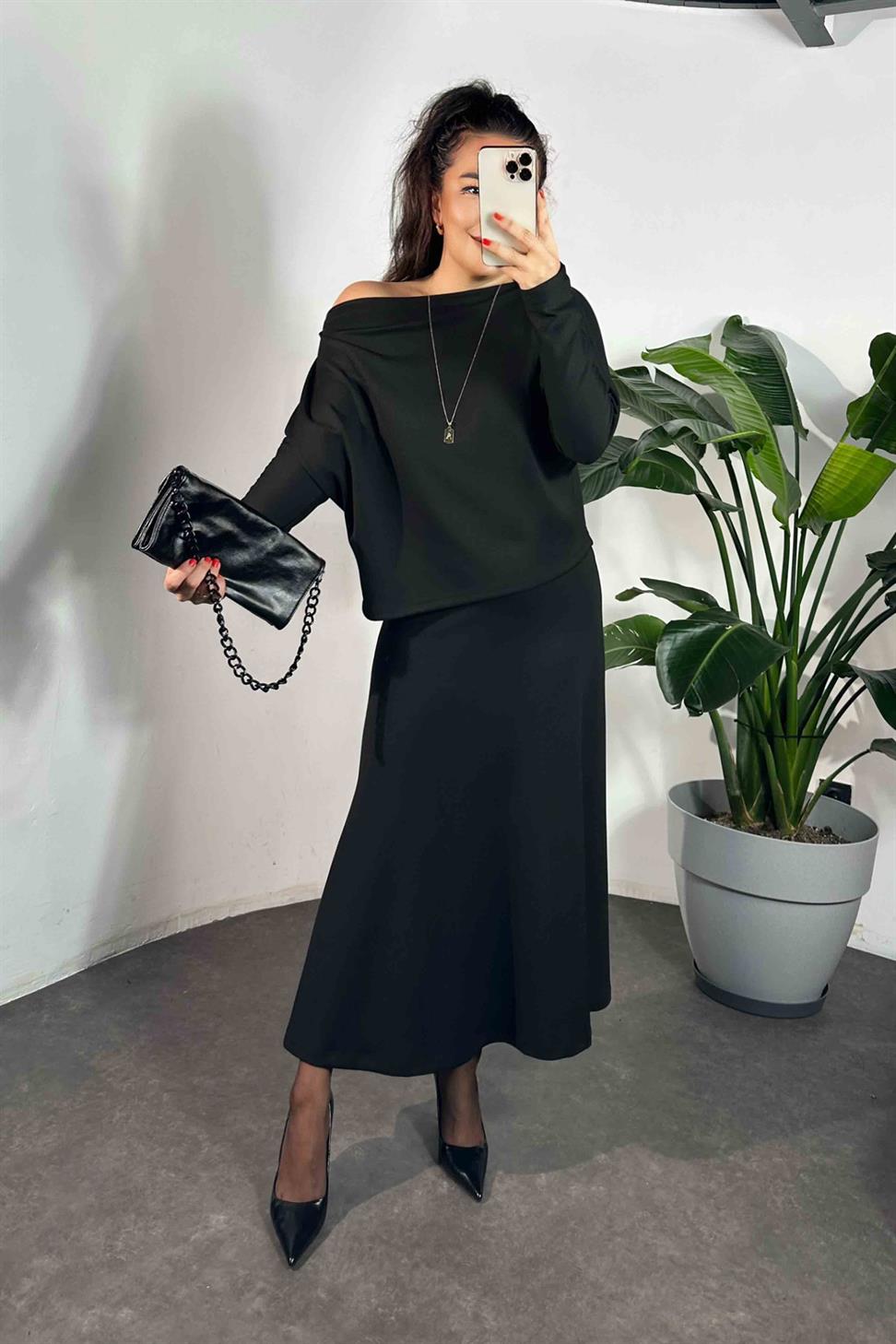 Modal Kumaş İkili Takım Siyah