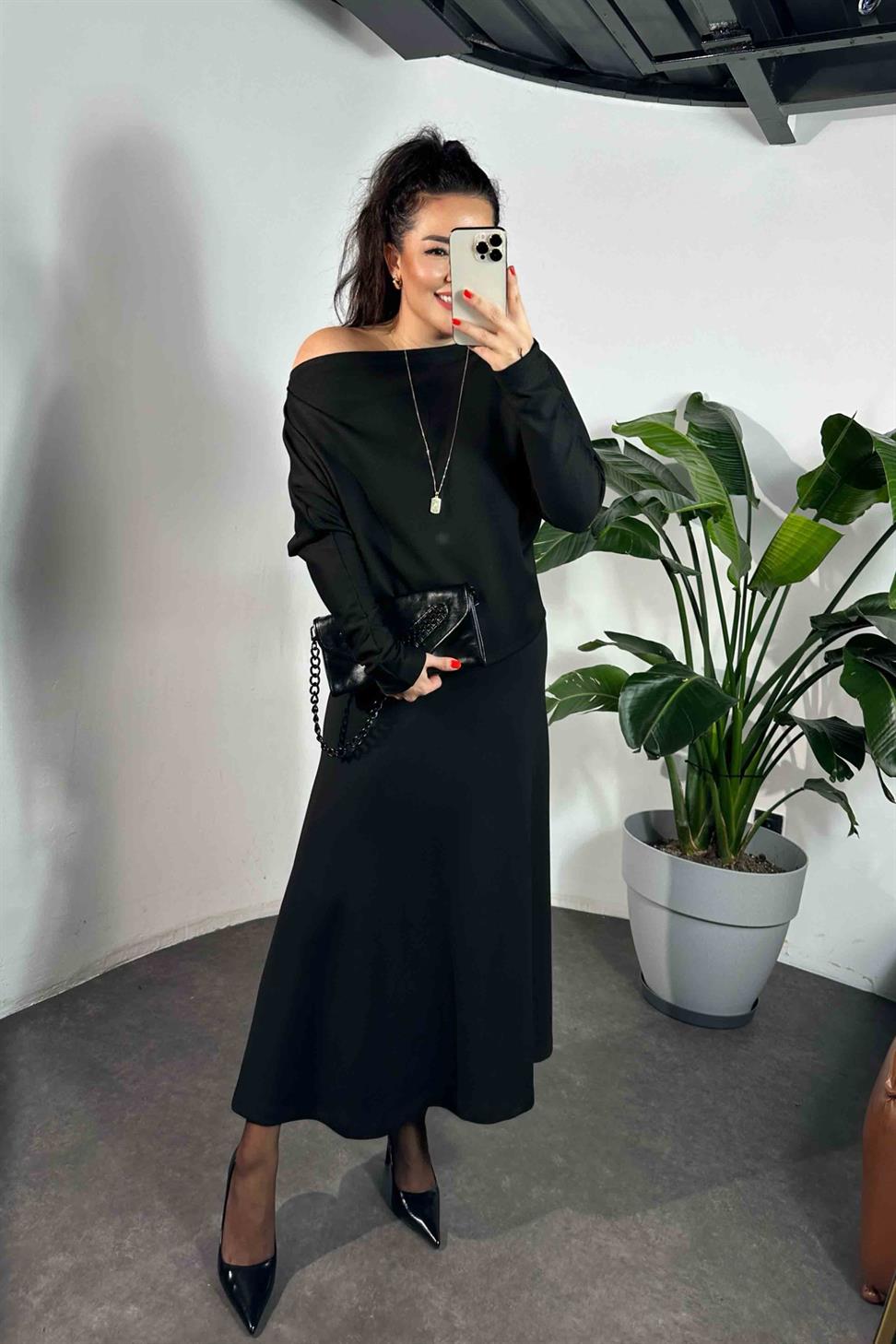 Modal Kumaş İkili Takım Siyah