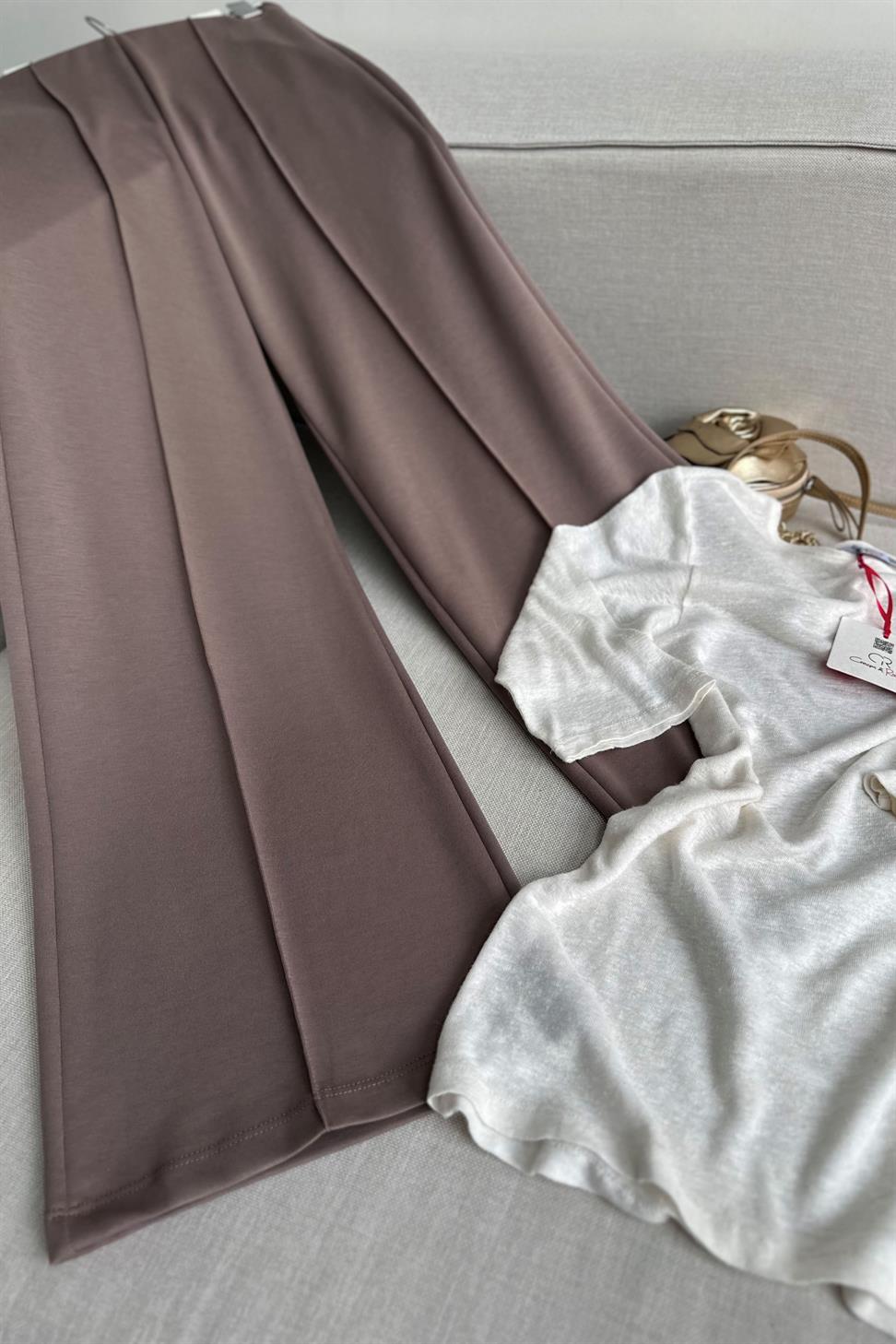 Nova Basic Palazzo Pantolon Vizon
