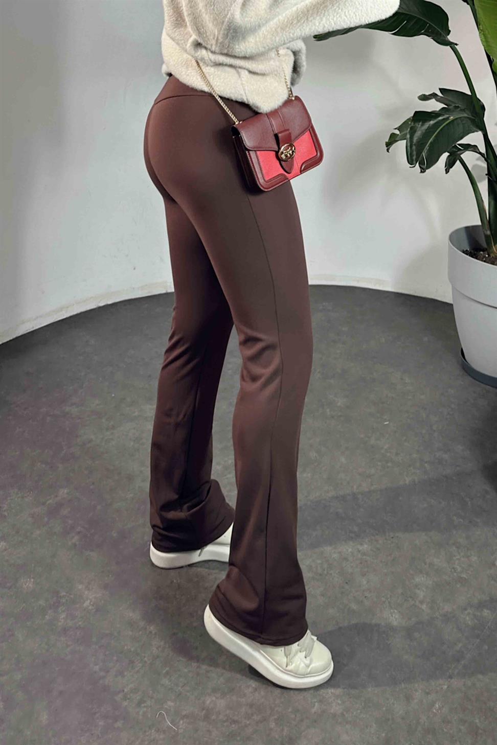 Orjinal Marka İspanyol Paça Tayt Acı Kahve