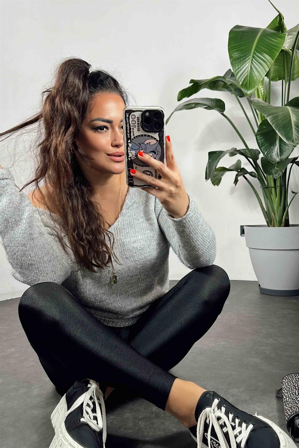 Orjinal Model Yüksek Bel Disco Kadın Tayt Siyah