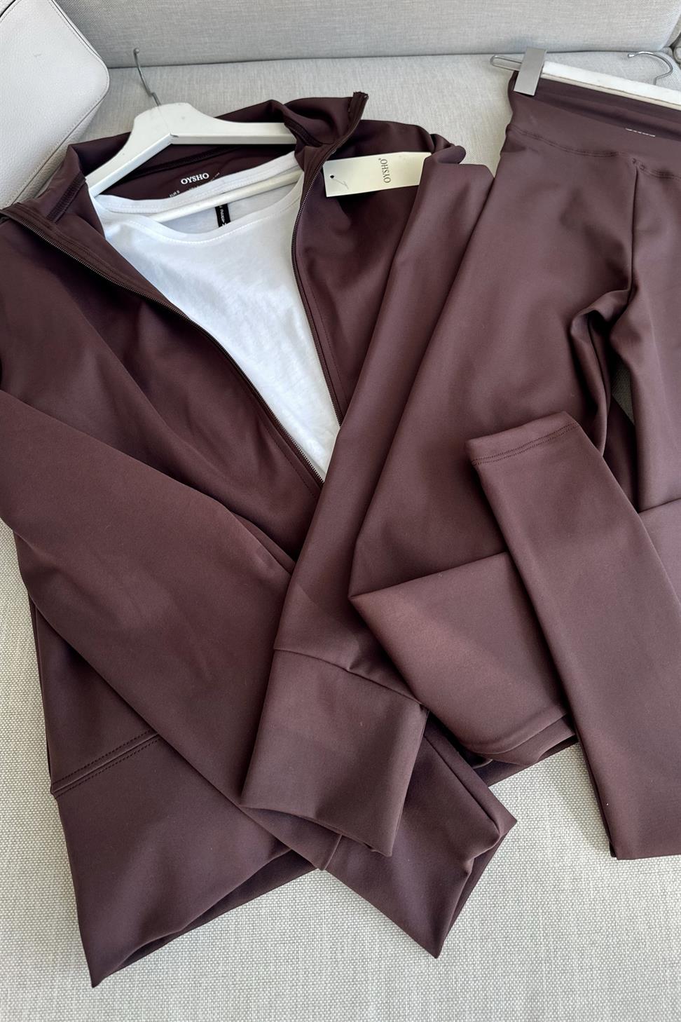 Oysh Marka Likralı İkili Takım Kahverengi