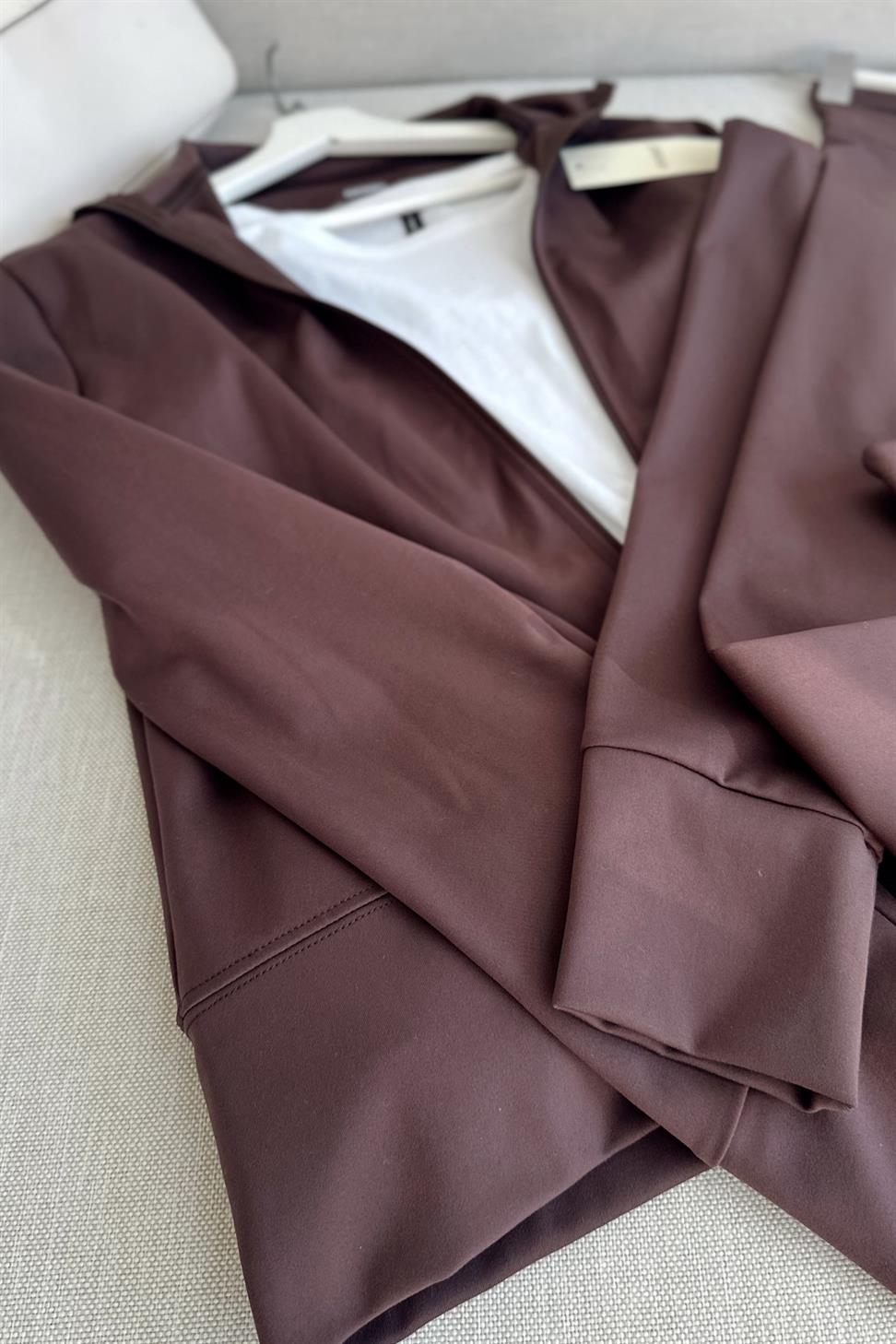 Oysh Marka Likralı İkili Takım Kahverengi