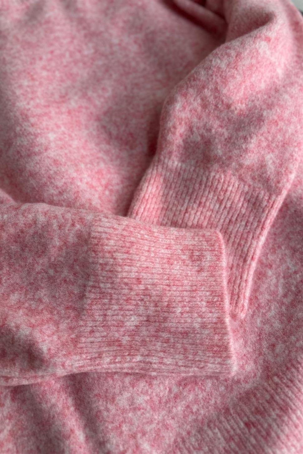 Özel Dokulu Marka Model Yumoş Kazak Pembe