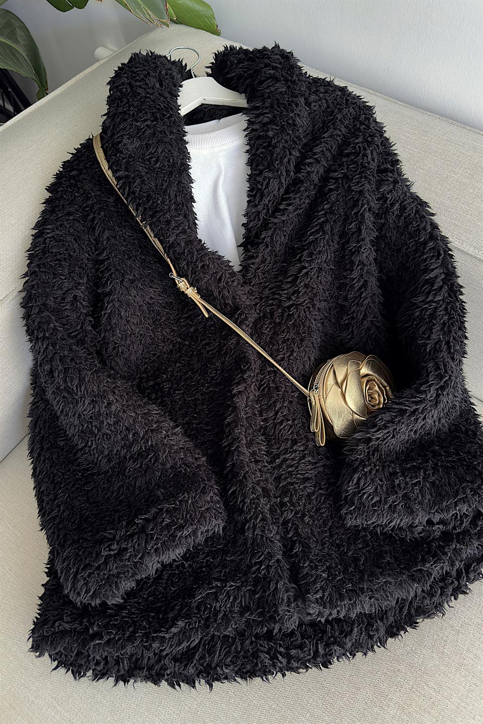 Pemium Kalite Peluş Kaban Siyah