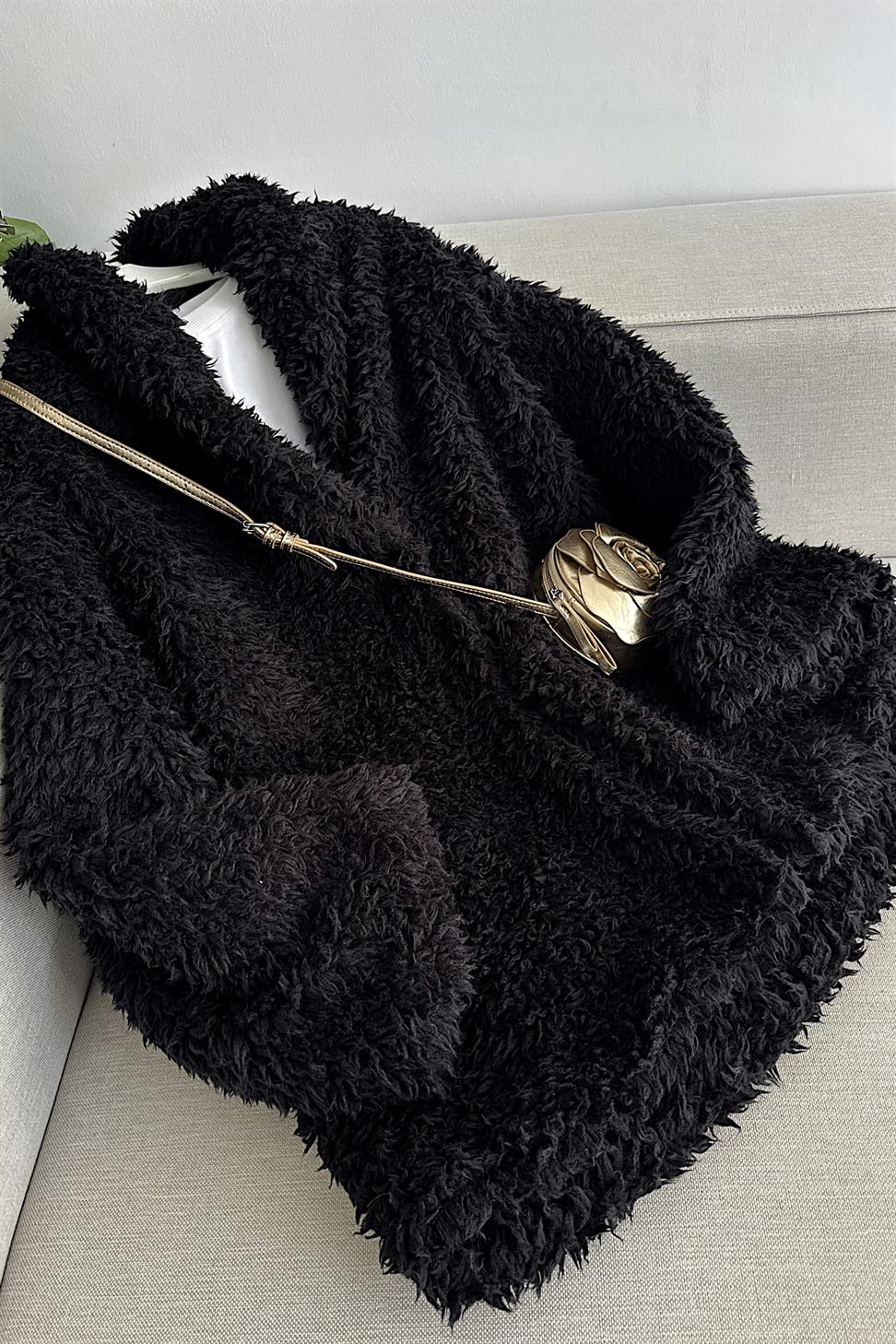 Pemium Kalite Peluş Kaban Siyah