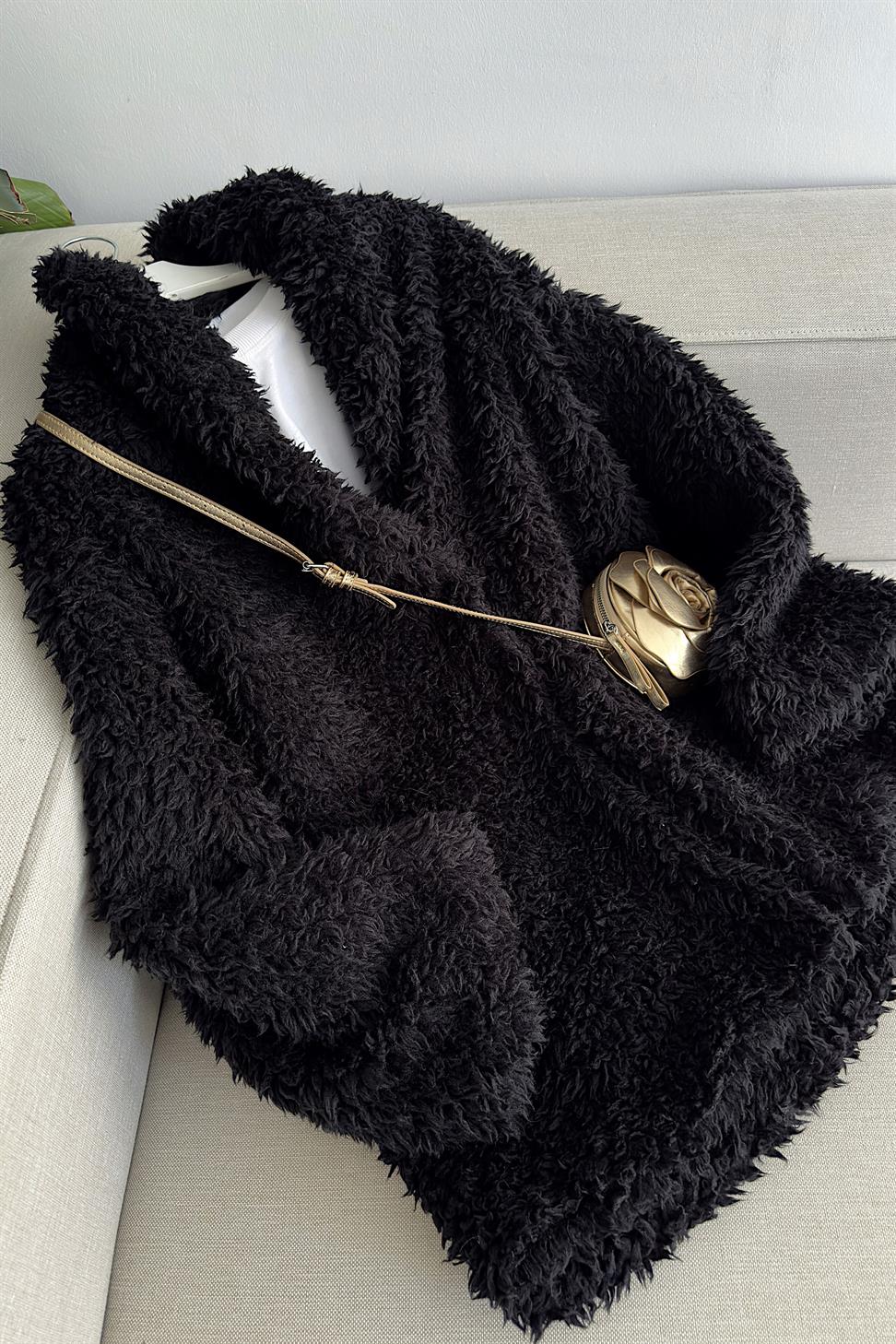 Pemium Kalite Peluş Kaban Siyah