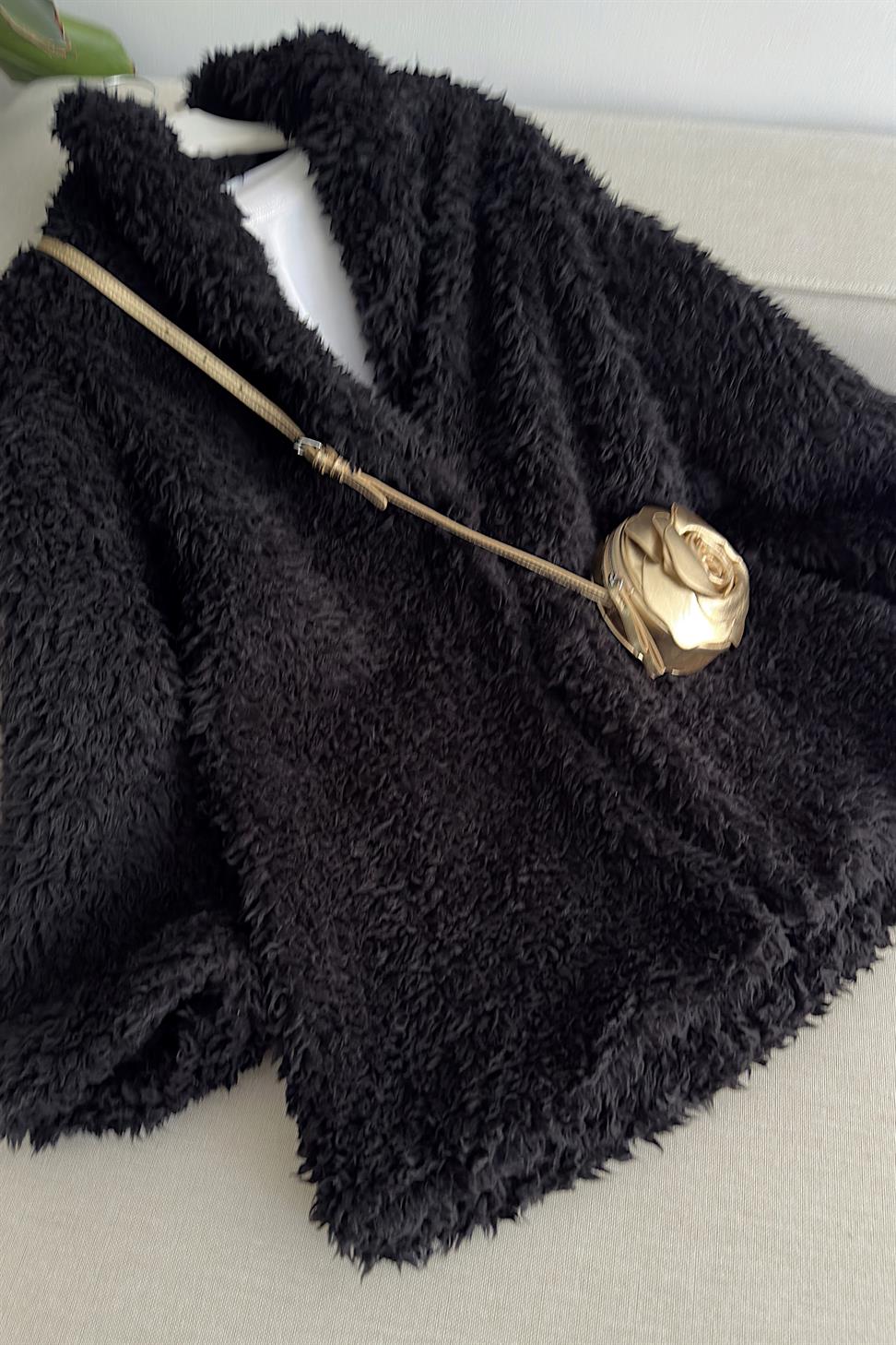 Pemium Kalite Peluş Kaban Siyah