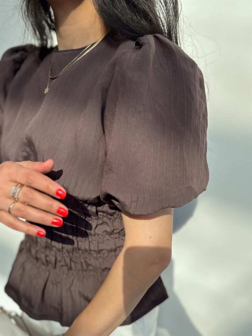 Premium Kalite Beli Gipeli Tensel Kumaş Kahve