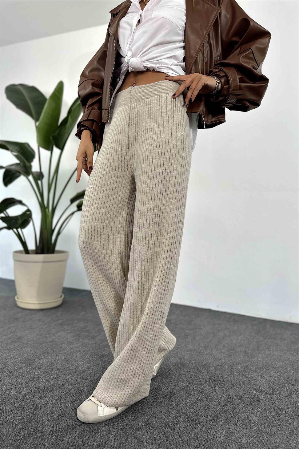 Premium Kalite Beli Lastikli Likralı Salaş Pantolon Taş