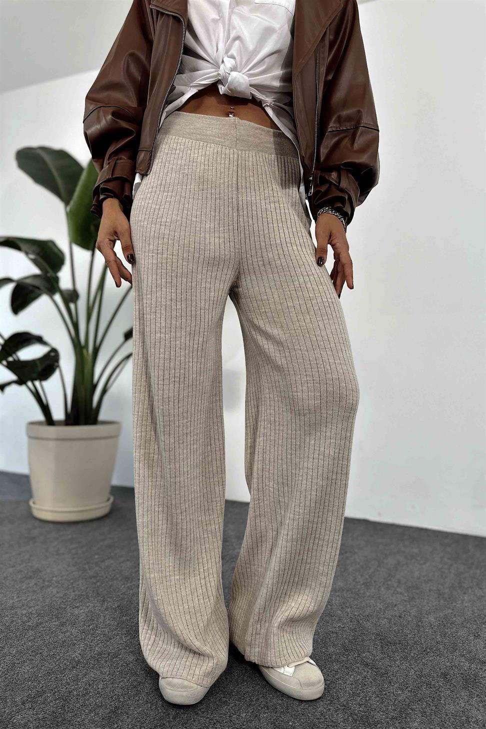 Premium Kalite Beli Lastikli Likralı Salaş Pantolon Taş