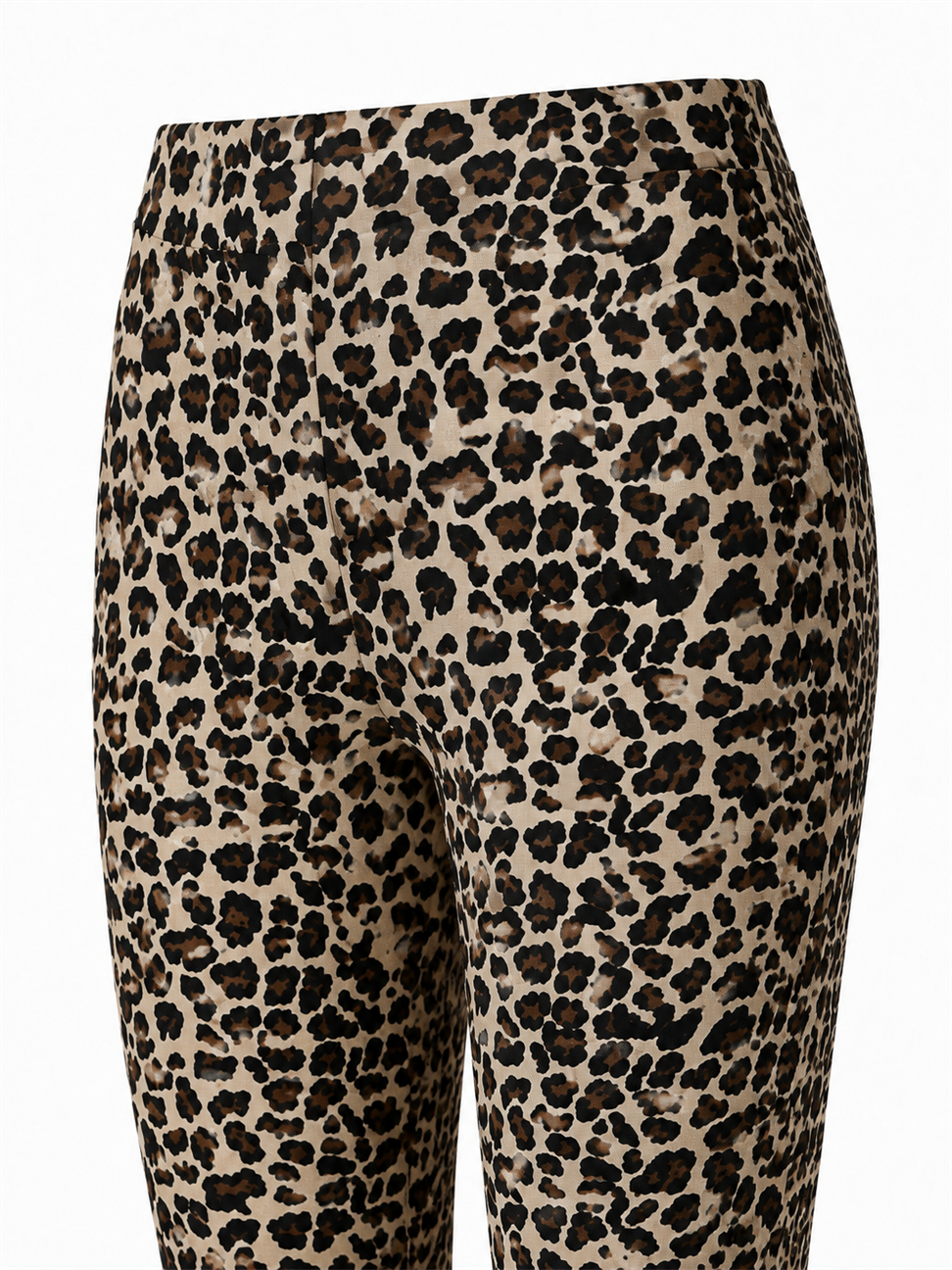 Premium Kalite Full Likralı Leopar Desen İspanyol Kadın Pantolon Vizon