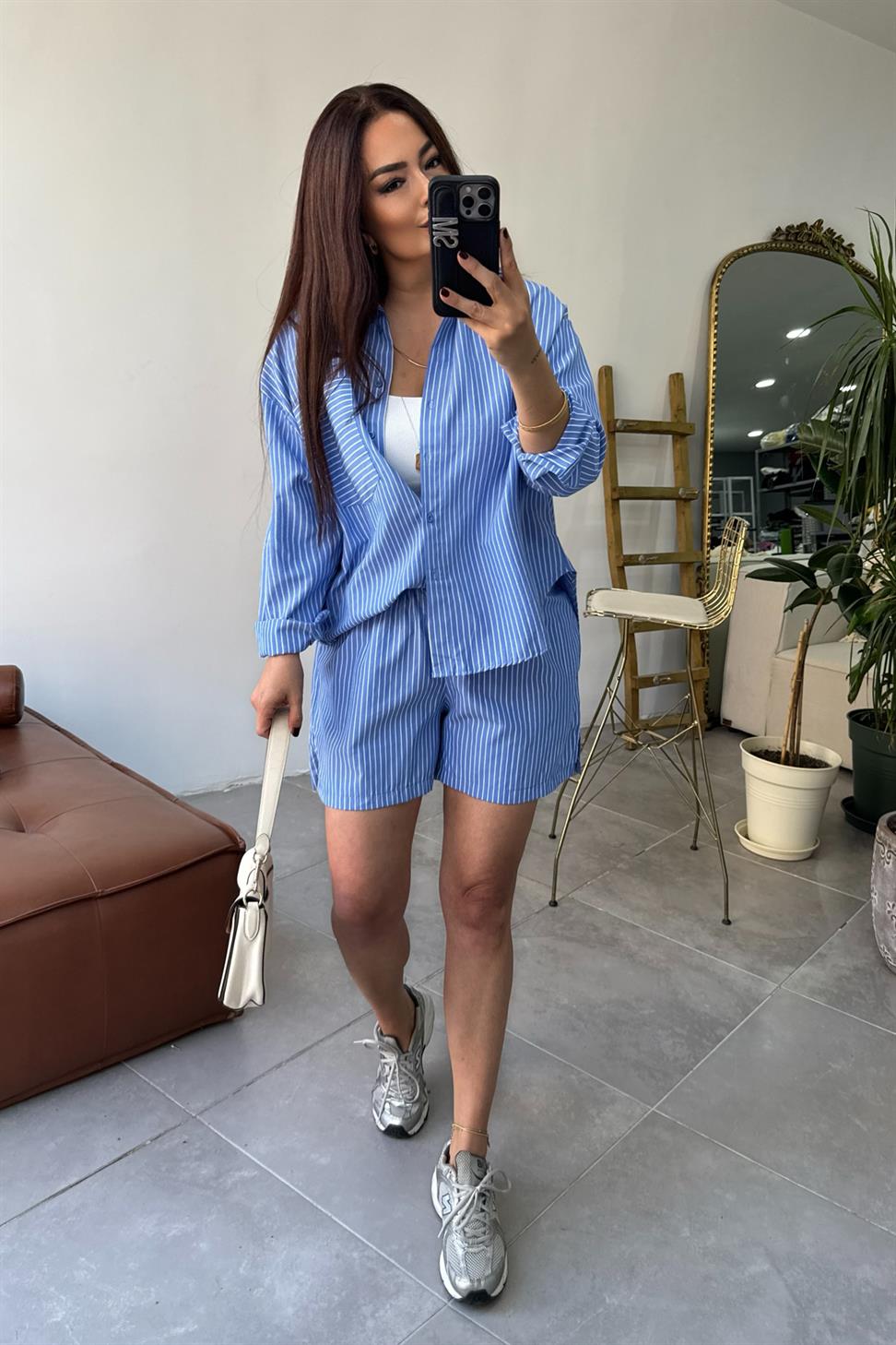 Premium Kalite İkili Şort Takım Mavi