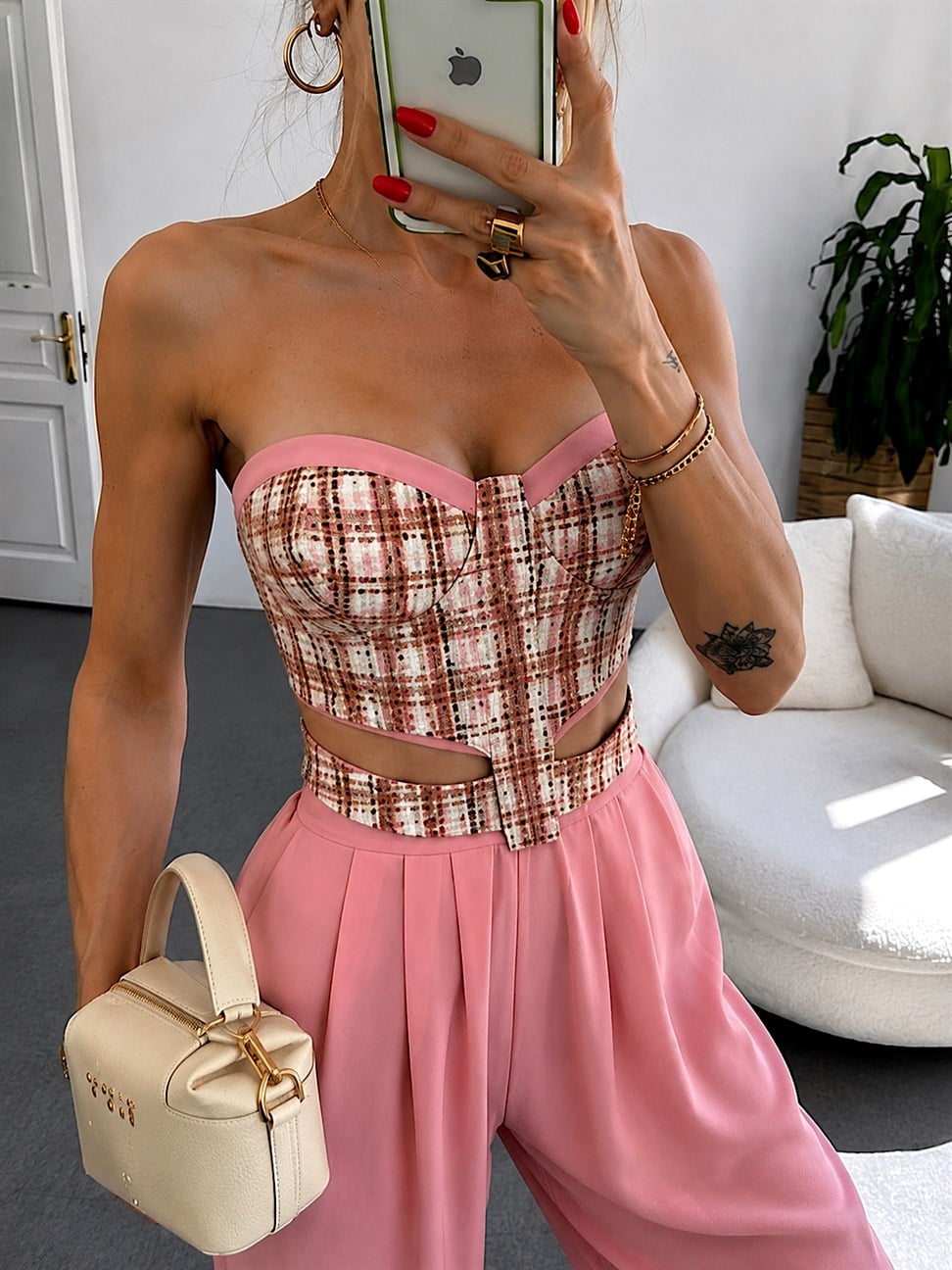 Premium Kalite İkili Takım Pembe