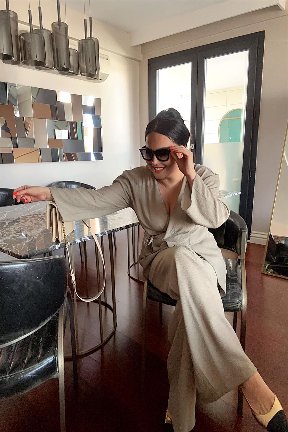 Premium Kalite Önden Bağlamalı Kimono Takım Haki