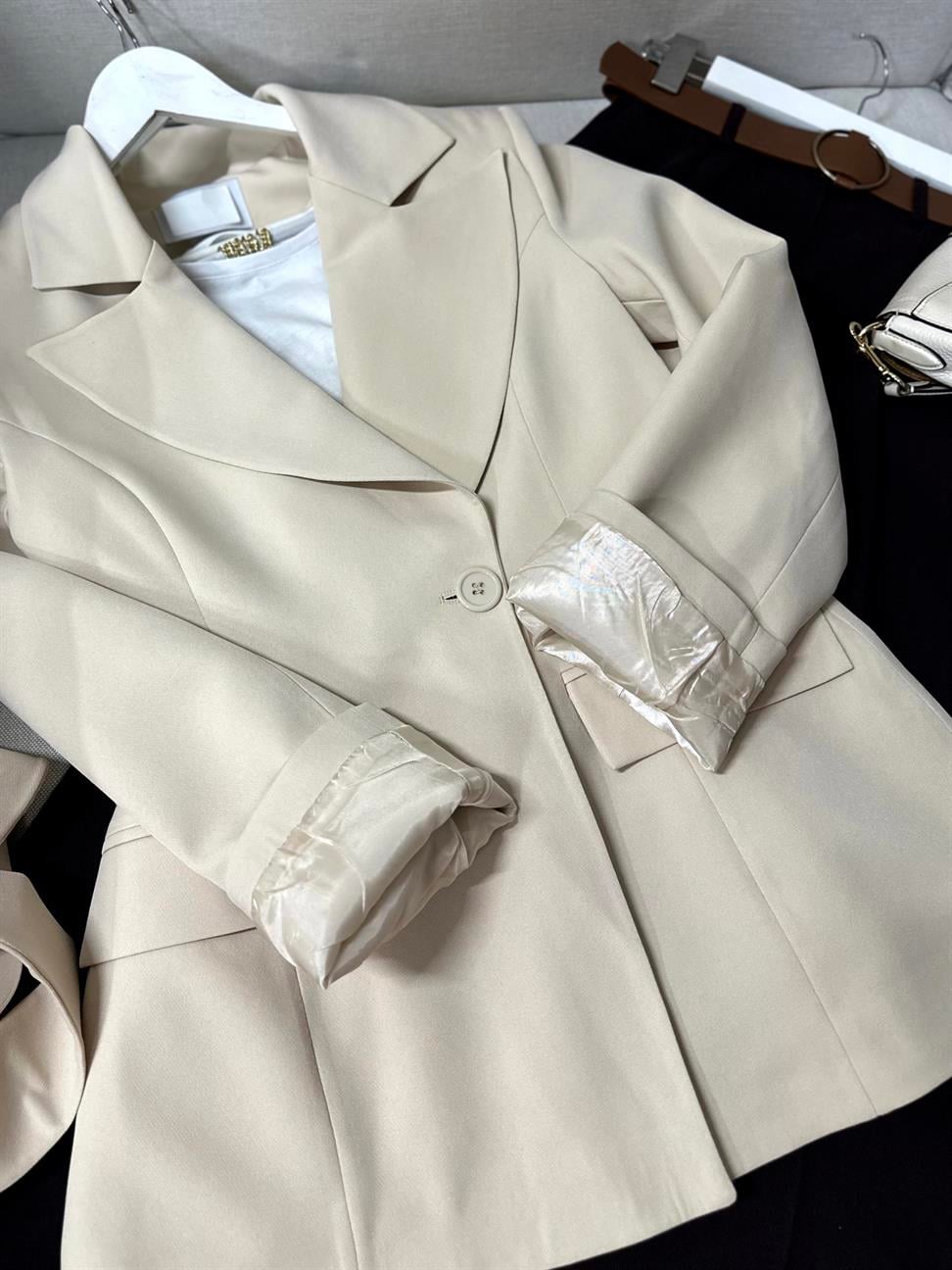 Premium Kalite Saten Astarlı Pera Blazer Ceket