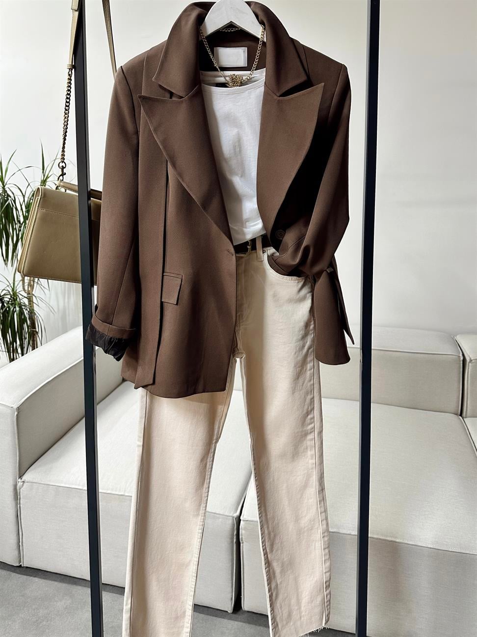 Premium Kalite Saten Astarlı Pera Blazer Ceket